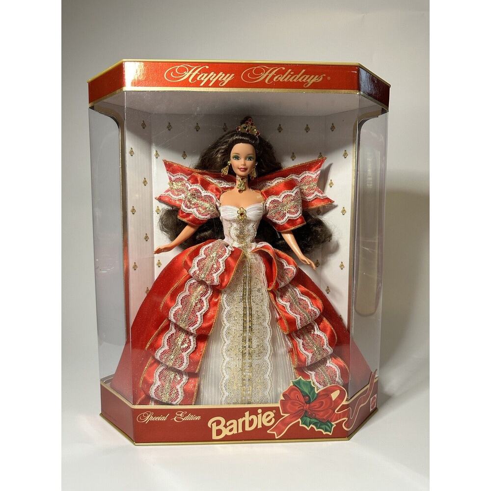 1997 Happy Holidays Special Edition Barbie Doll Mattel Brown Hair NIB